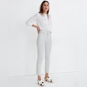 Madewell Perfect Vintage Jeans Tile White Raw Hem